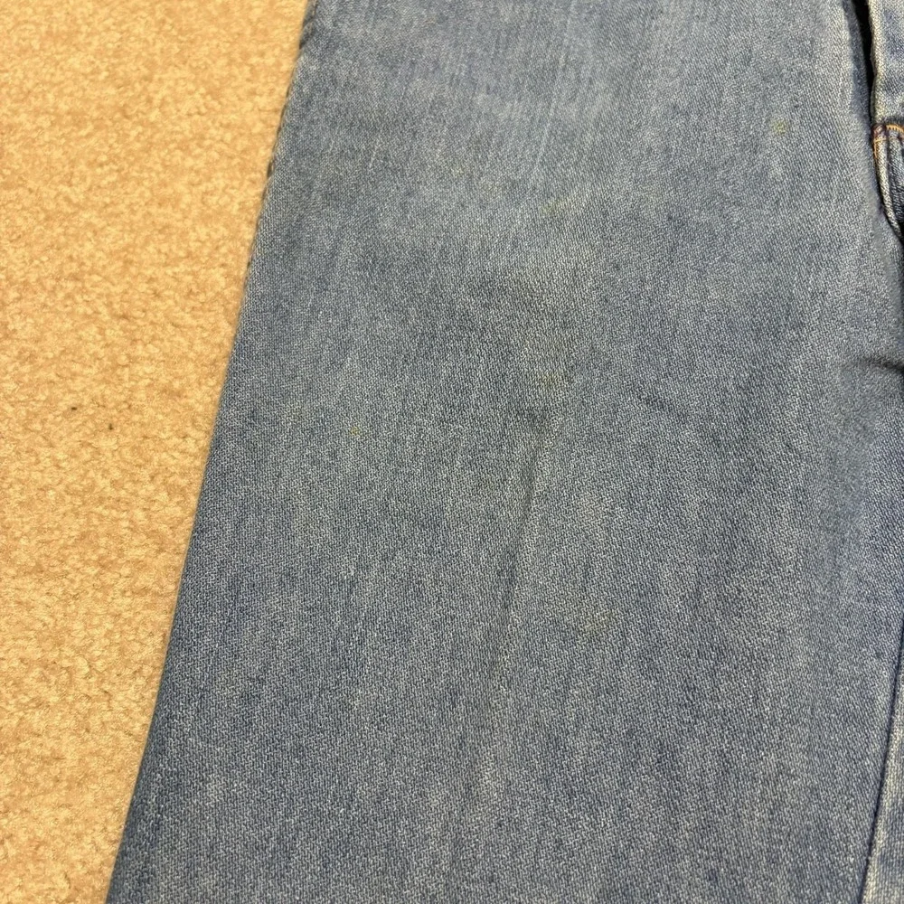 Vtg 70s Bell Bottom Jeans‎ Womens 26x28.5 Blue High Rise Flare Leg Denim Scovill